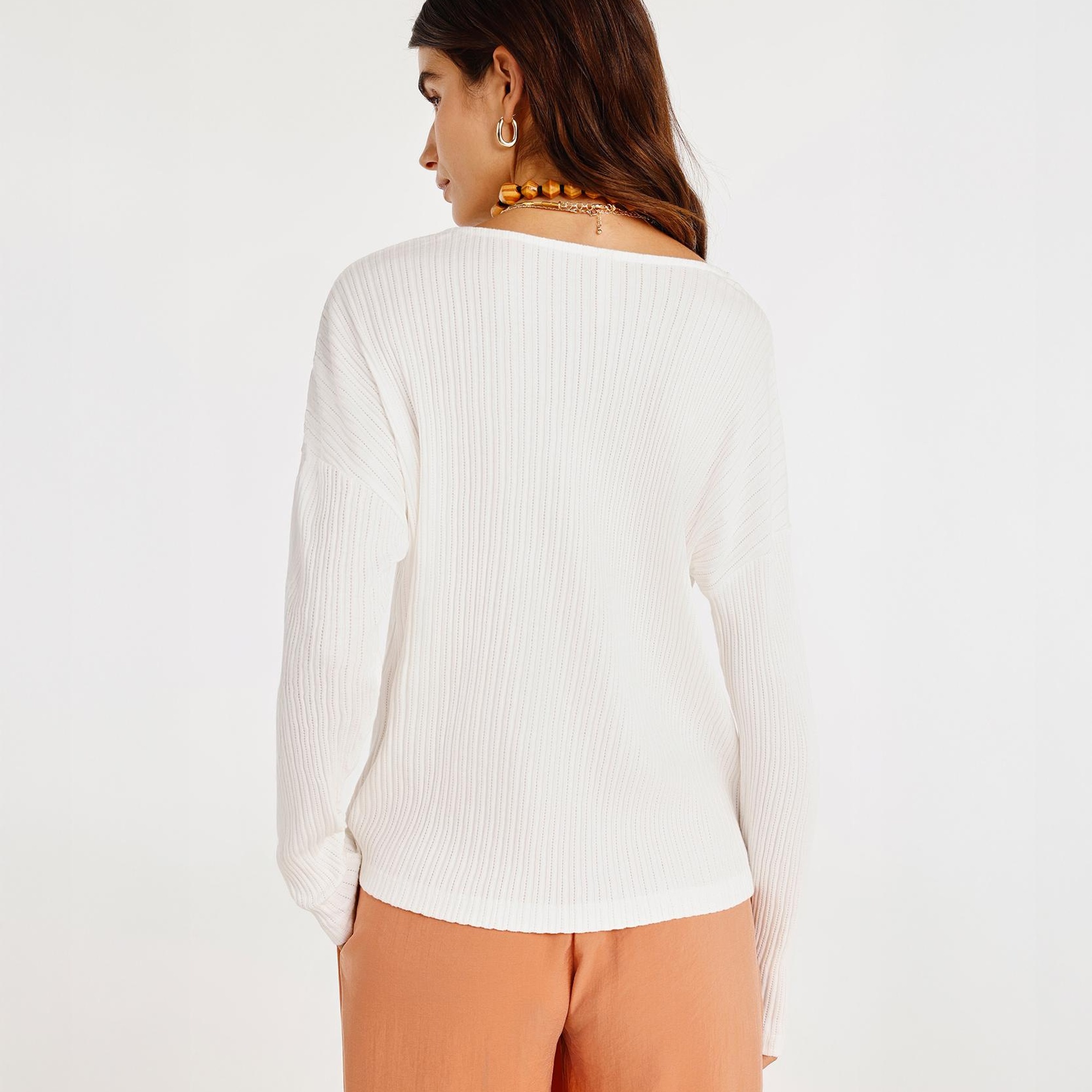 YARGICI V- Yakalı Uzun Kollu T-shirt