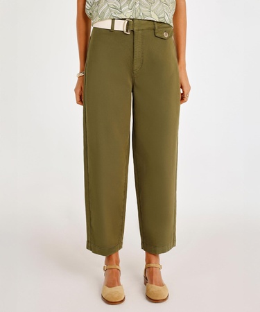  YARGICI Kemer Detaylı Normal Bel Geniş Paça Denim Pantolon