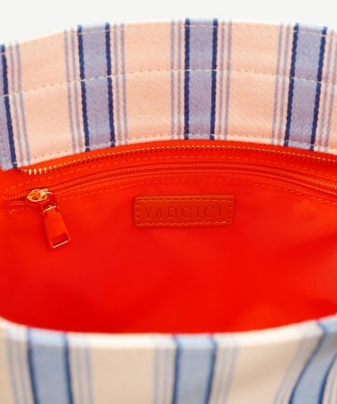  YARGICI Çizgili Canvas Omuz Çantası