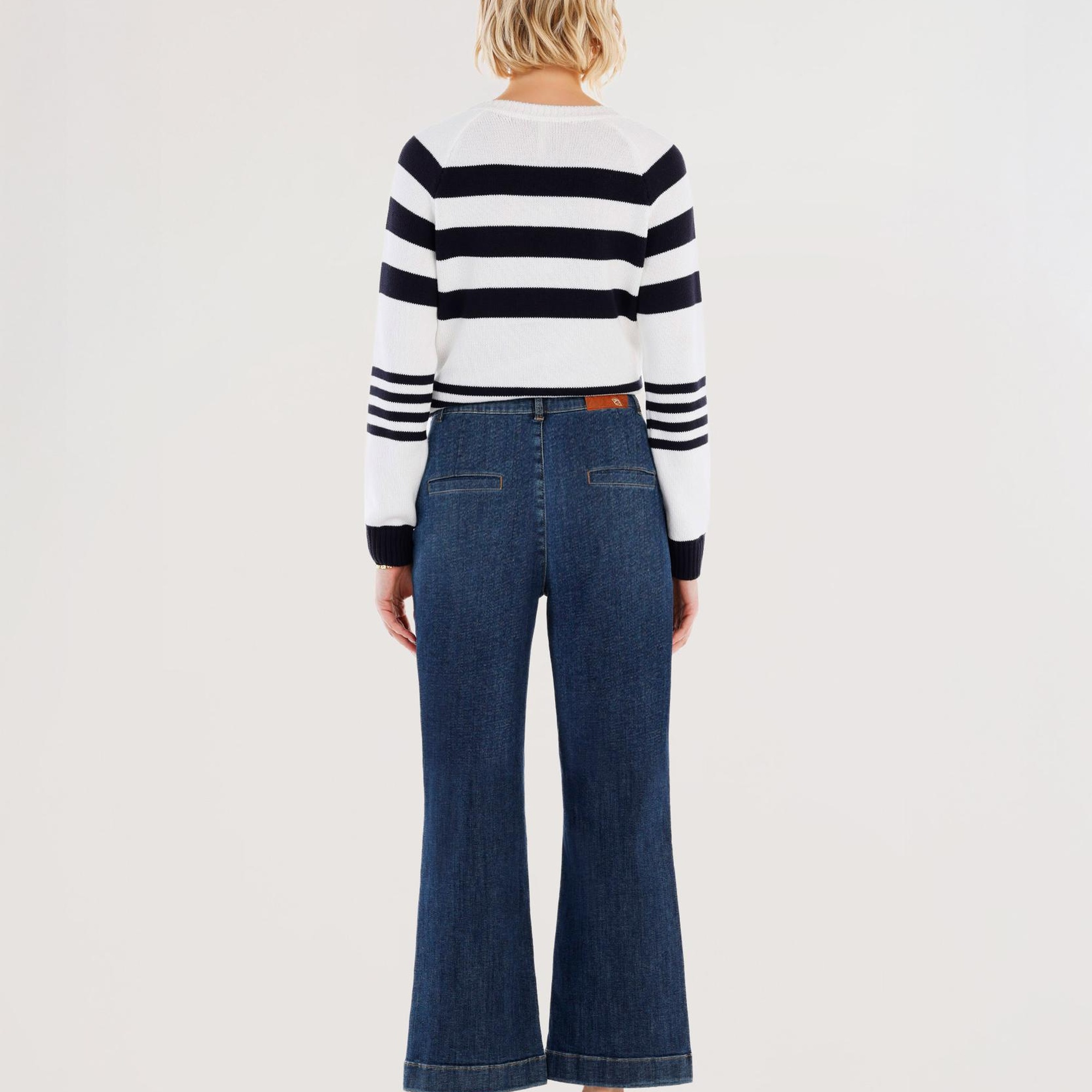 YARGICI Düğme Detaylı İspanyol Paça Normal Bel Denim Pantolon