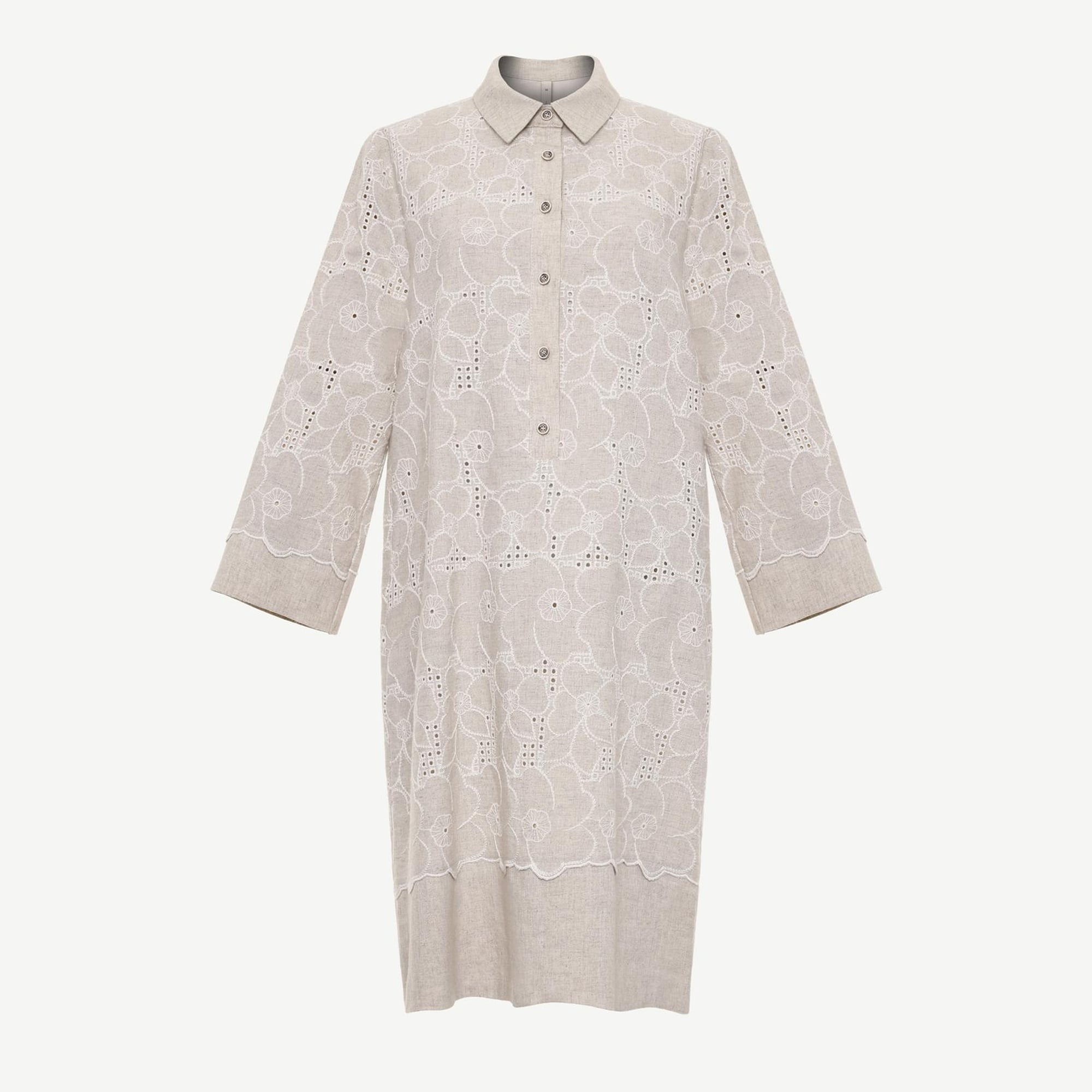 YARGICI Gömlek Yaka Uzun Kollu Kısa Elbise