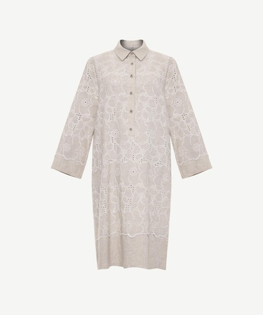  YARGICI Gömlek Yaka Uzun Kollu Kısa Elbise