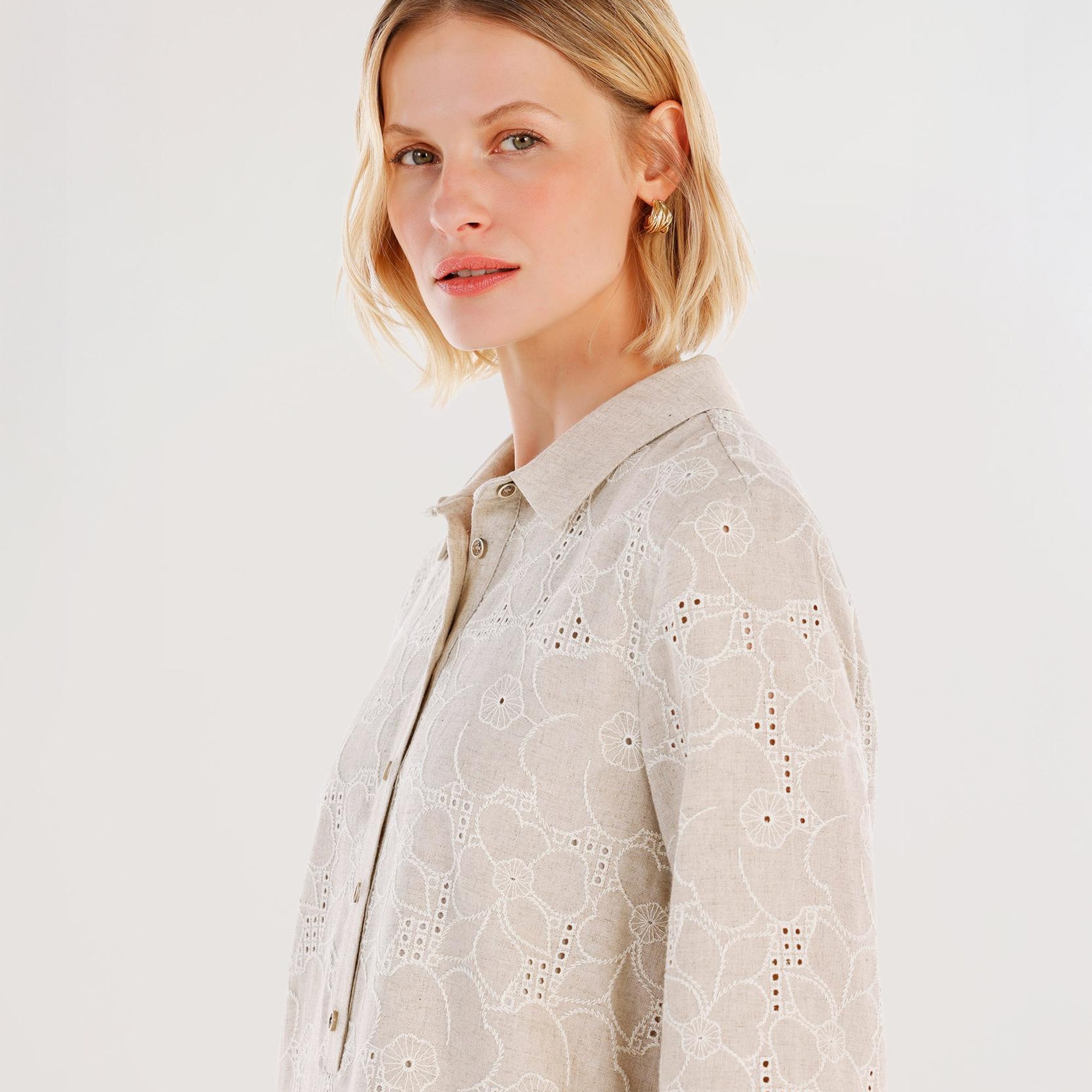 YARGICI Gömlek Yaka Uzun Kollu Kısa Elbise