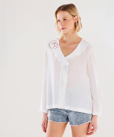  YARGICI Yakası Nakışlı Gömlek