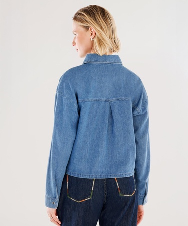  YARGICI Nakışlı Detaylı Uzun Kollu Denim Gömlek