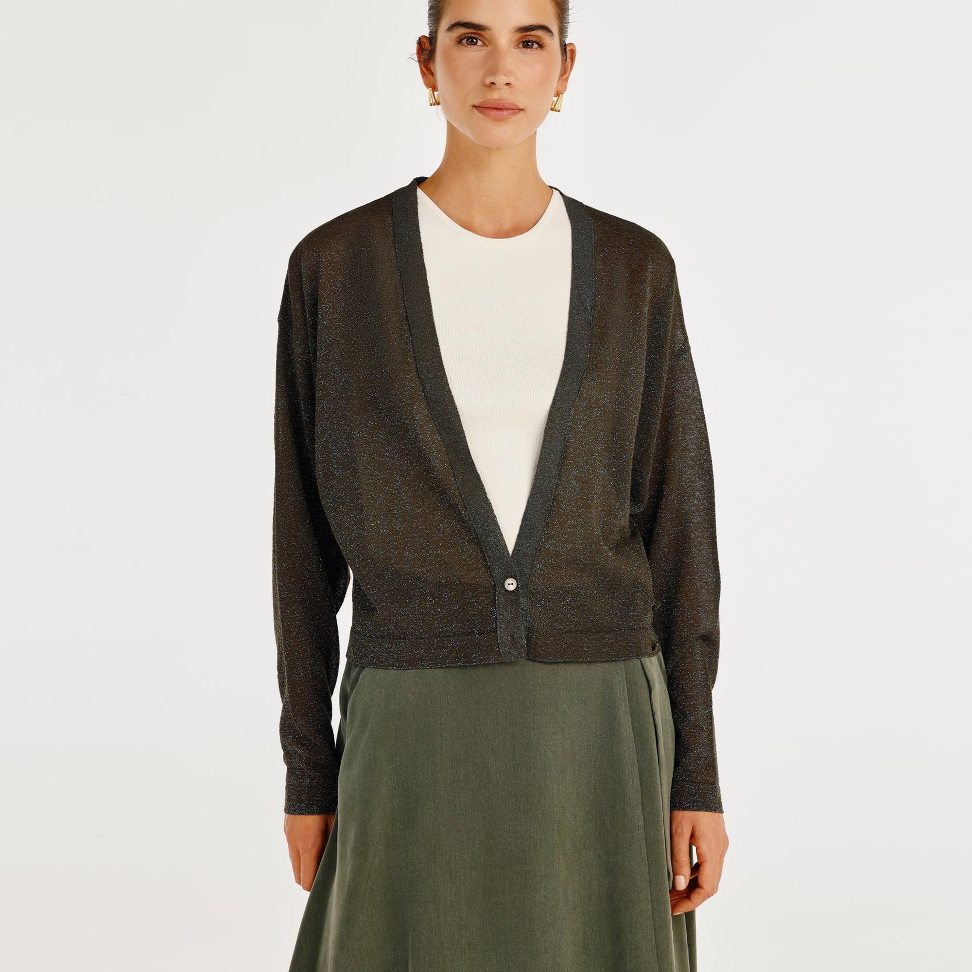 Derin V Yaka Rahat Kalıp Hırka