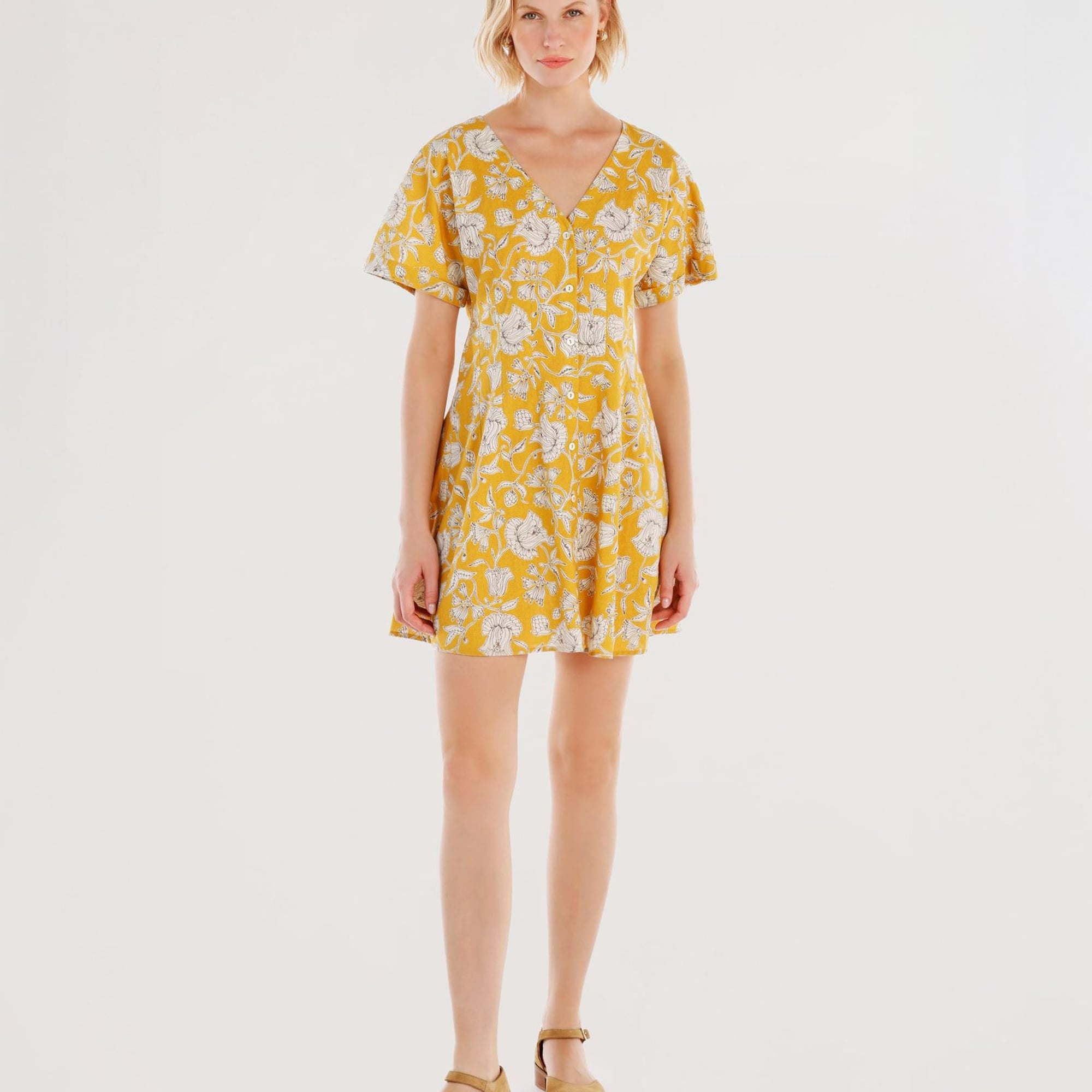 YARGICI Pensli Kısa Kollu Mini Elbise