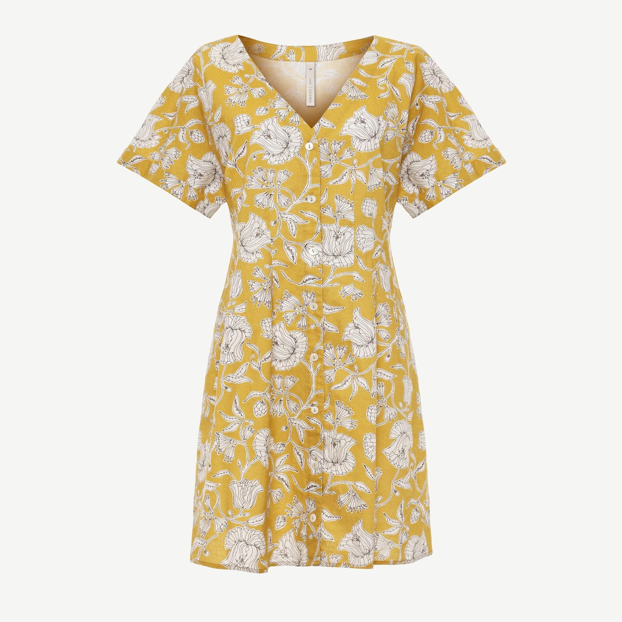 YARGICI Pensli Kısa Kollu Mini Elbise