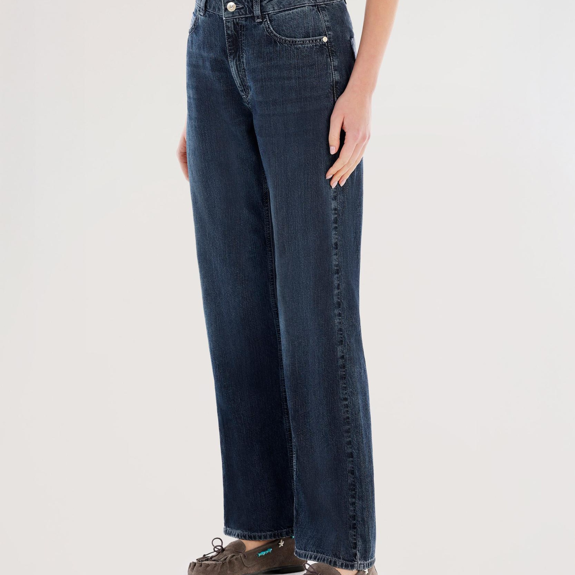 YARGICI Arka Cep Detaylı Geniş Fit Denim Pantolon