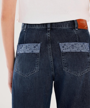  YARGICI Arka Cep Detaylı Geniş Fit Denim Pantolon