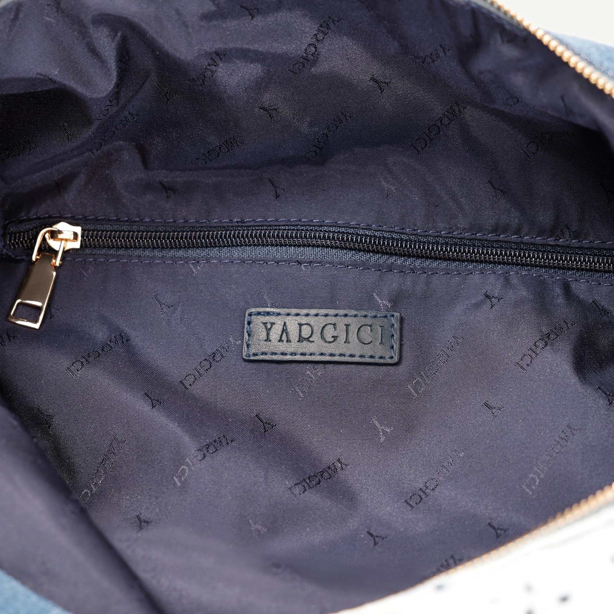 YARGICI Patch Denim Kumaş Omuz Çantası