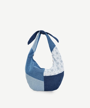  YARGICI Patch Denim Kumaş Omuz Çantası