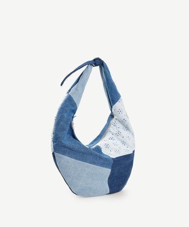  YARGICI Patch Denim Kumaş Omuz Çantası