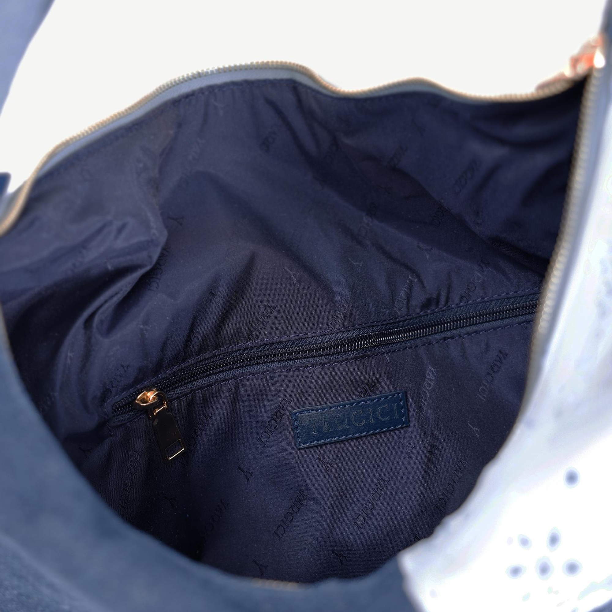 YARGICI Patch Denim Kumaş Omuz Çantası