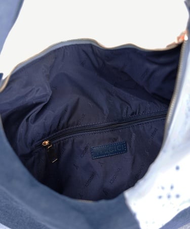  YARGICI Patch Denim Kumaş Omuz Çantası