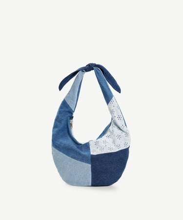  YARGICI Patch Denim Kumaş Omuz Çantası