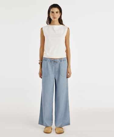  YARGICI Beli Lastikli Rahat Fit Denim Pantolon