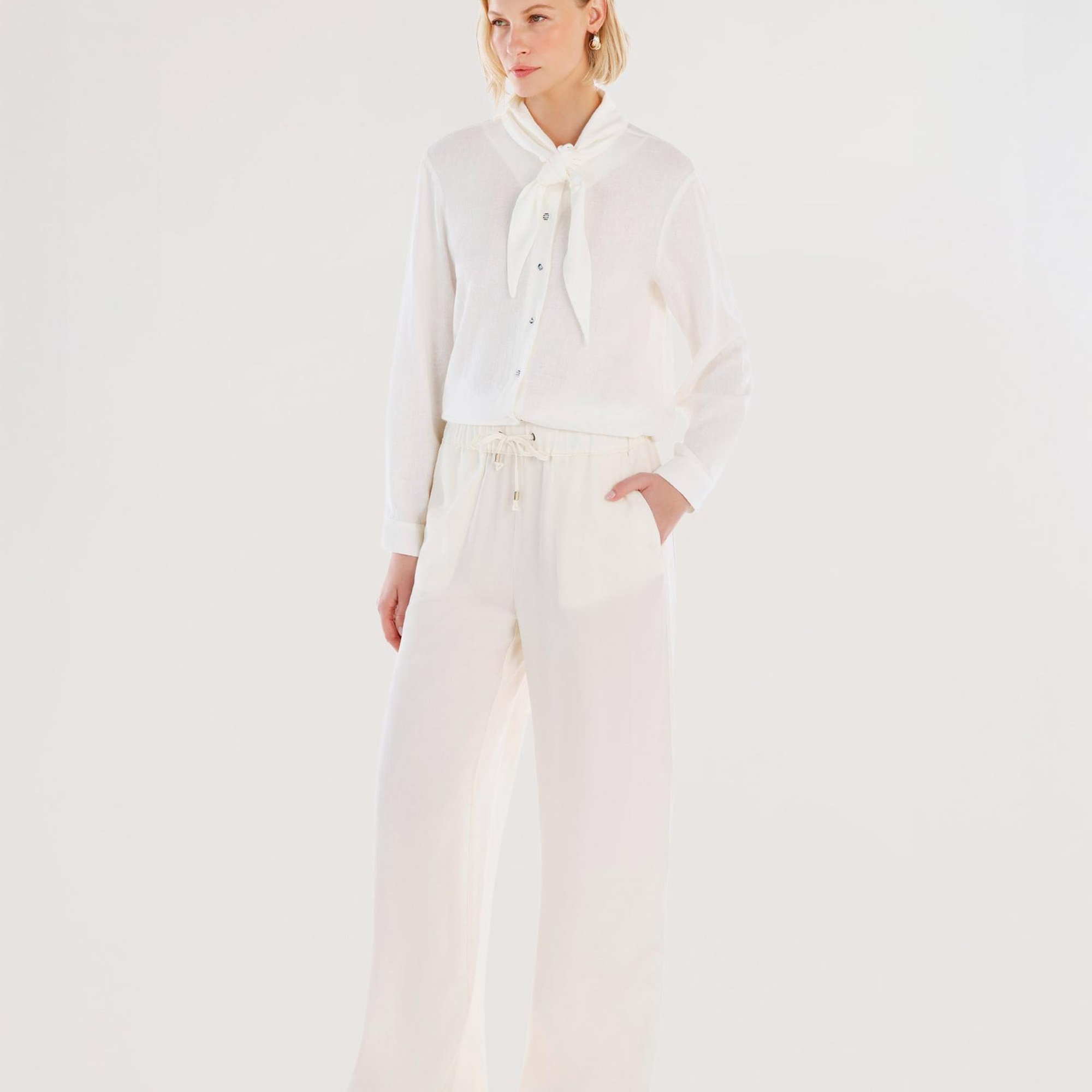 YARGICI Beli Lastikli Geniş Kesim Pantolon