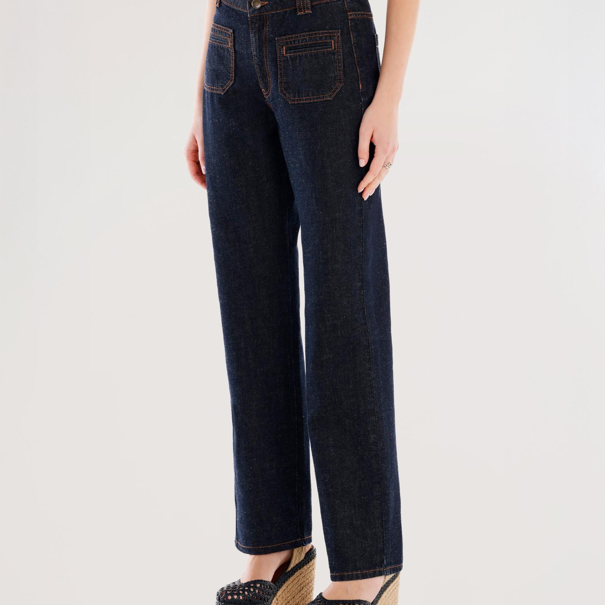 YARGICI Cep Detaylı Normal Bel Rahat Fit Denim Pantolon