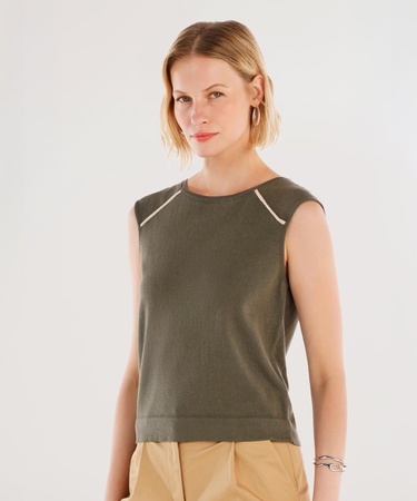  YARGICI Bisiklet Yakalı Kolsuz Triko