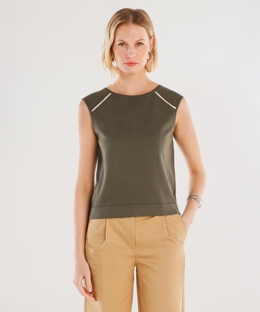  YARGICI Bisiklet Yakalı Kolsuz Triko