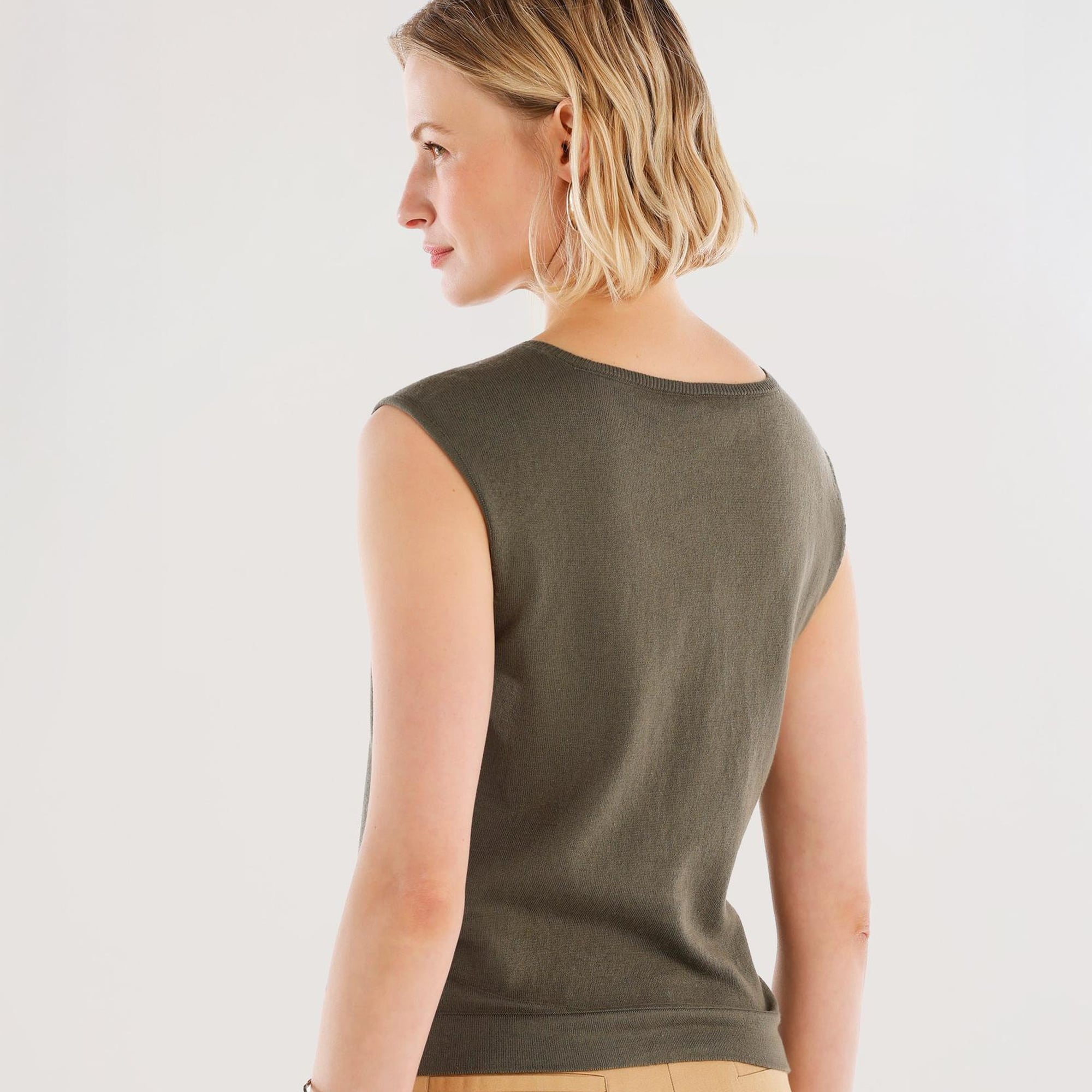 YARGICI Bisiklet Yakalı Kolsuz Triko