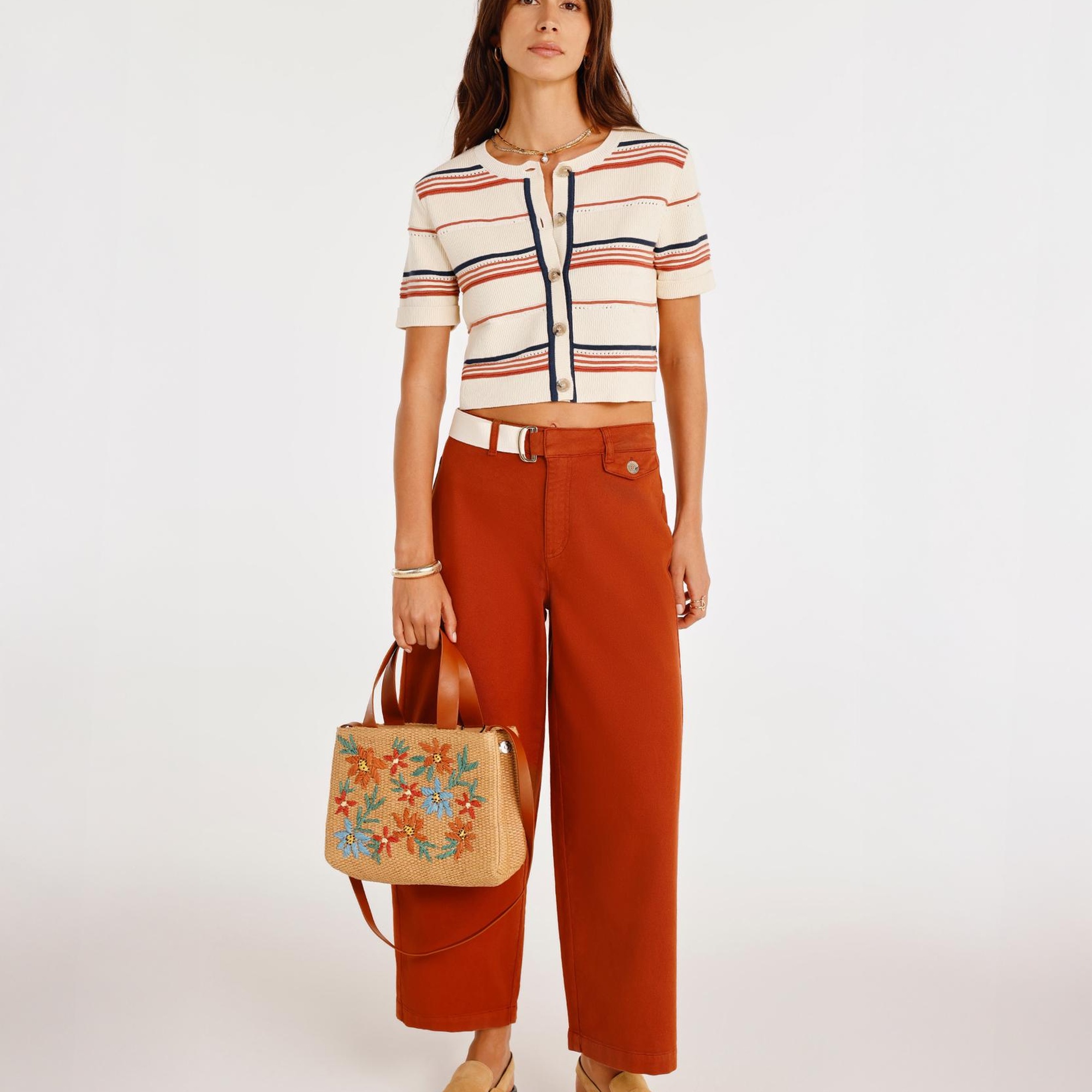 YARGICI Kemer Detaylı Normal Bel Geniş Paça Denim Pantolon