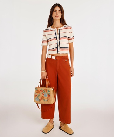  YARGICI Kemer Detaylı Normal Bel Geniş Paça Denim Pantolon