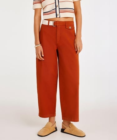  YARGICI Kemer Detaylı Normal Bel Geniş Paça Denim Pantolon