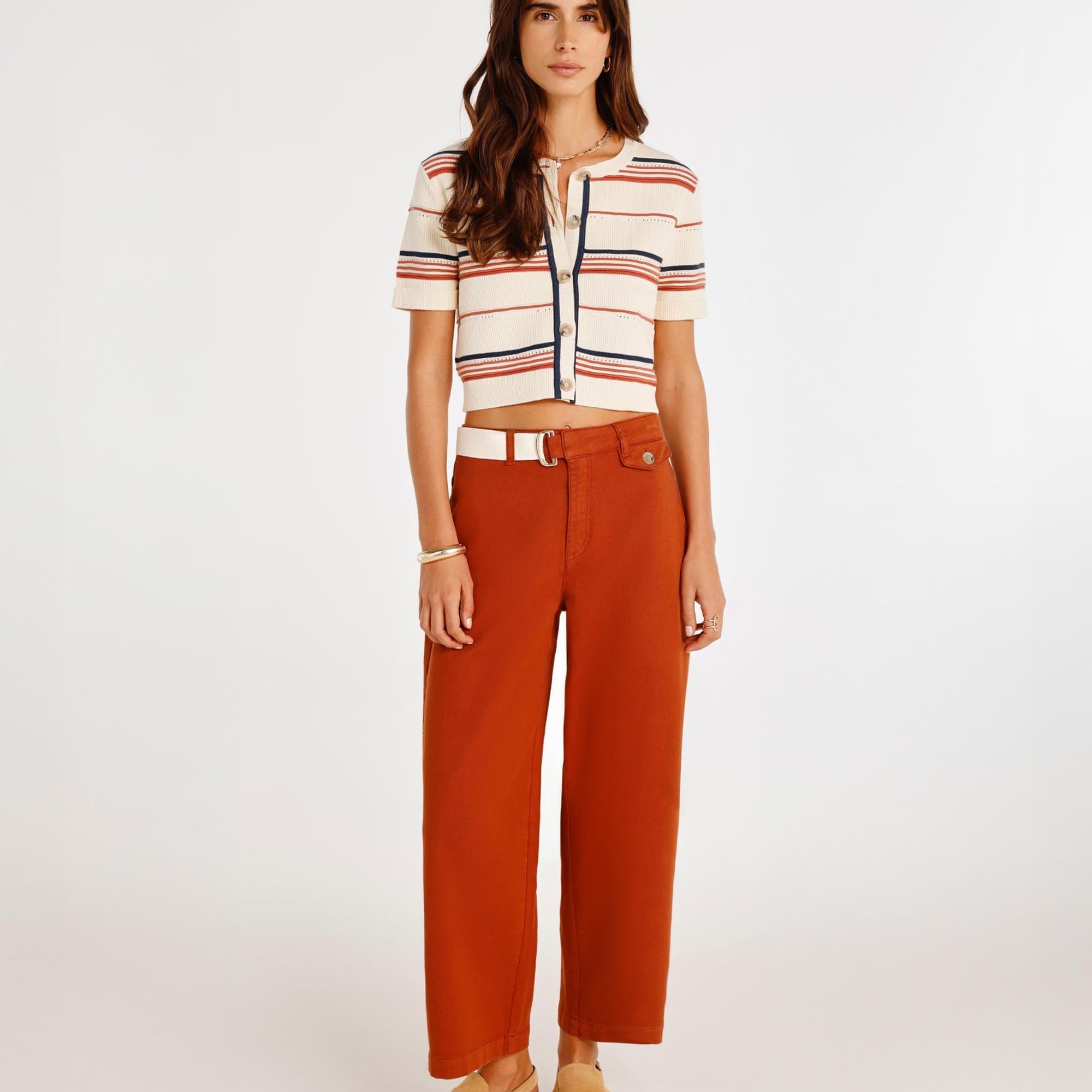 YARGICI Kemer Detaylı Normal Bel Geniş Paça Denim Pantolon