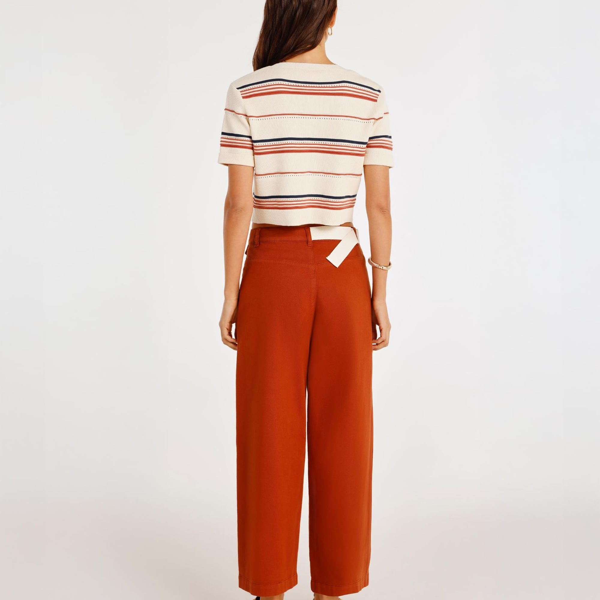 YARGICI Kemer Detaylı Normal Bel Geniş Paça Denim Pantolon