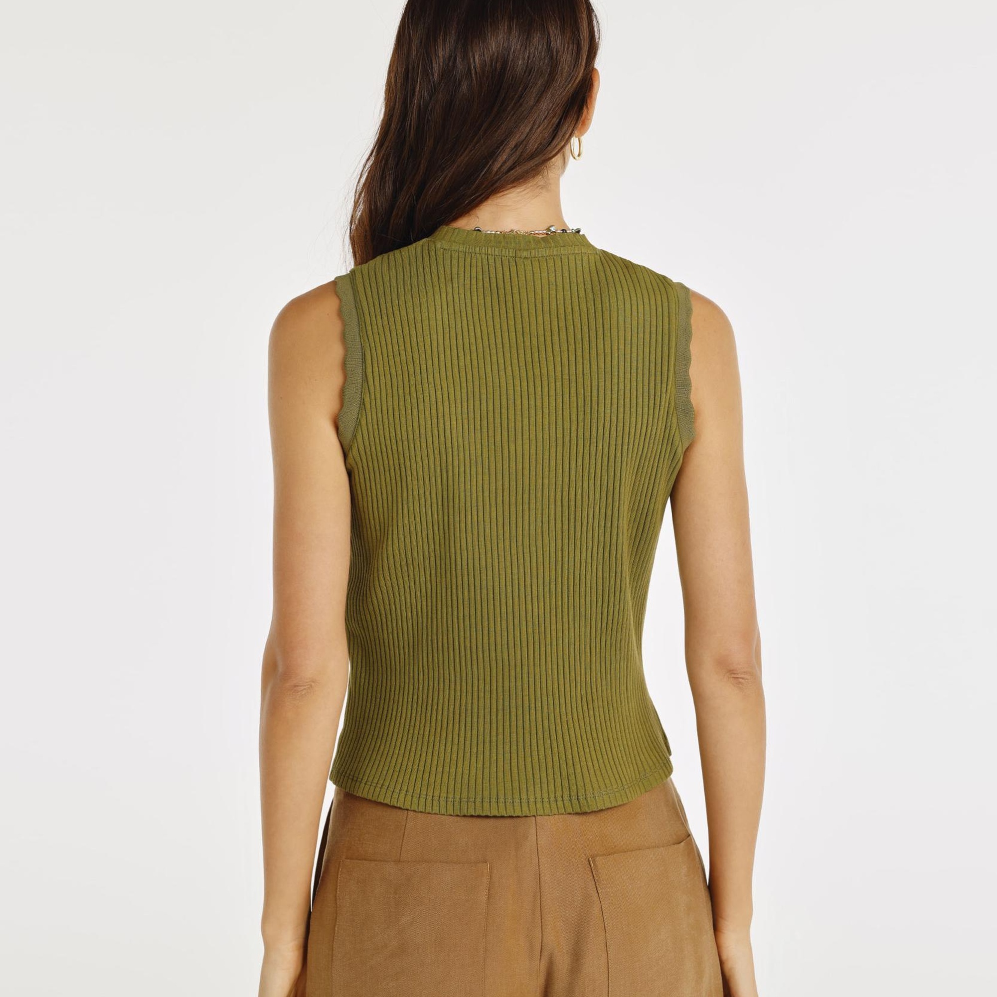 YARGICI Bisiklet Yaka Kolsuz T-shirt