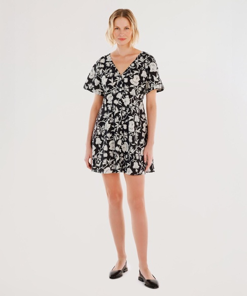  YARGICI Pensli Kısa Kollu Mini Elbise