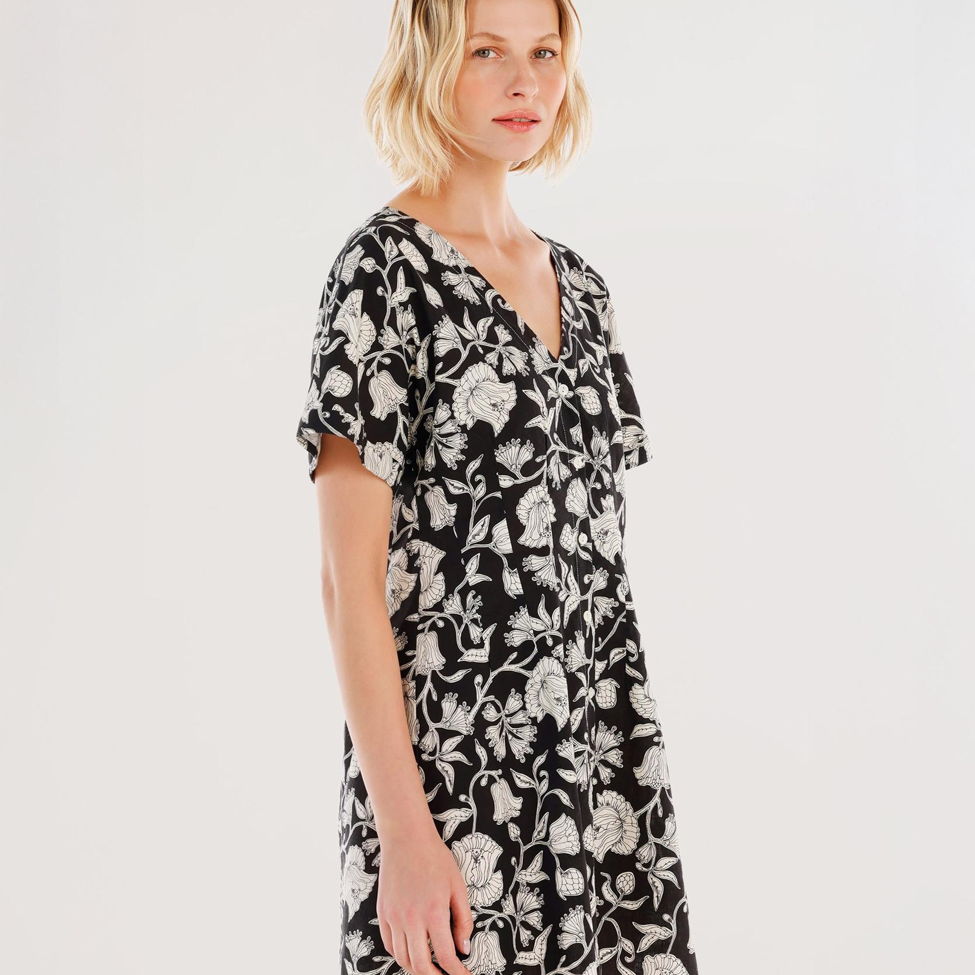 YARGICI Pensli Kısa Kollu Mini Elbise