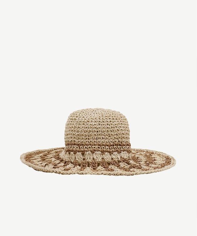  YARGICI Örgü Desenli Hasır Kloşe Şapka