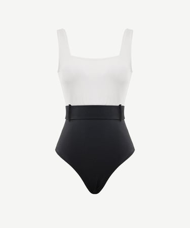  YARGICI İki Renkli Kemerli Mayo