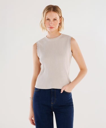  YARGICI Bisiklet Yaka Kolsuz T-shirt