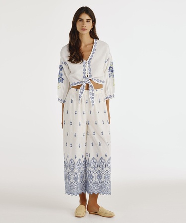  YARGICI Nakış Detaylı Pantolon