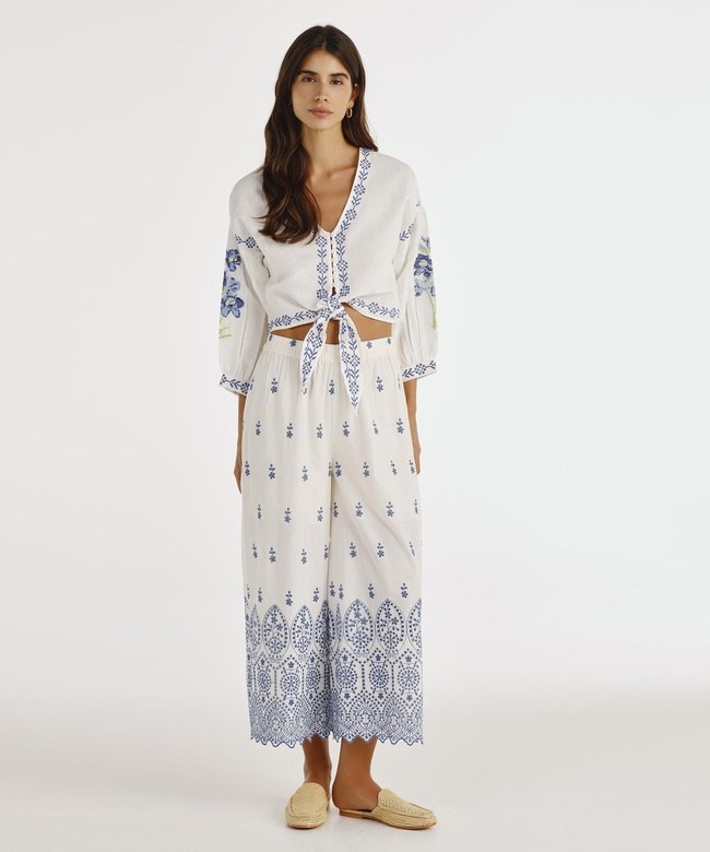  YARGICI Nakış Detaylı Pantolon