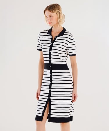  YARGICI Gömlek Yaka Triko Elbise