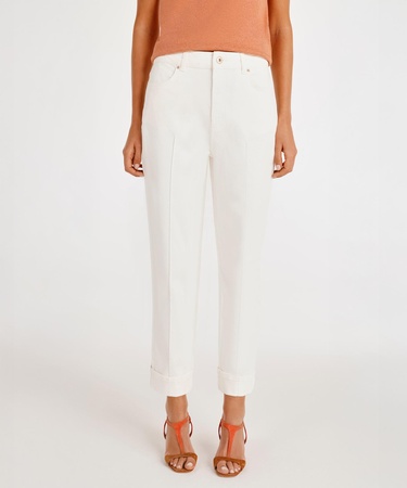  YARGICI Paça Detaylı Normal Bel Boru Paça Pantolon