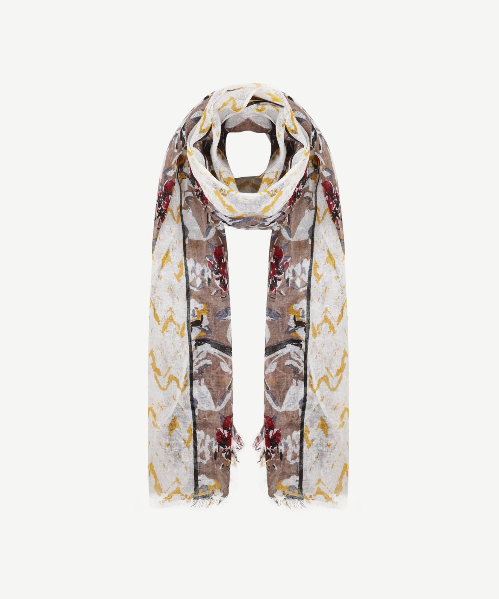  YARGICI Keten Karışımlı Çiçekli Şal