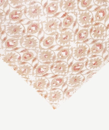  YARGICI Keten Karışımlı Çiçekli Şal