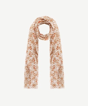  YARGICI Keten Karışımlı Çiçekli Şal