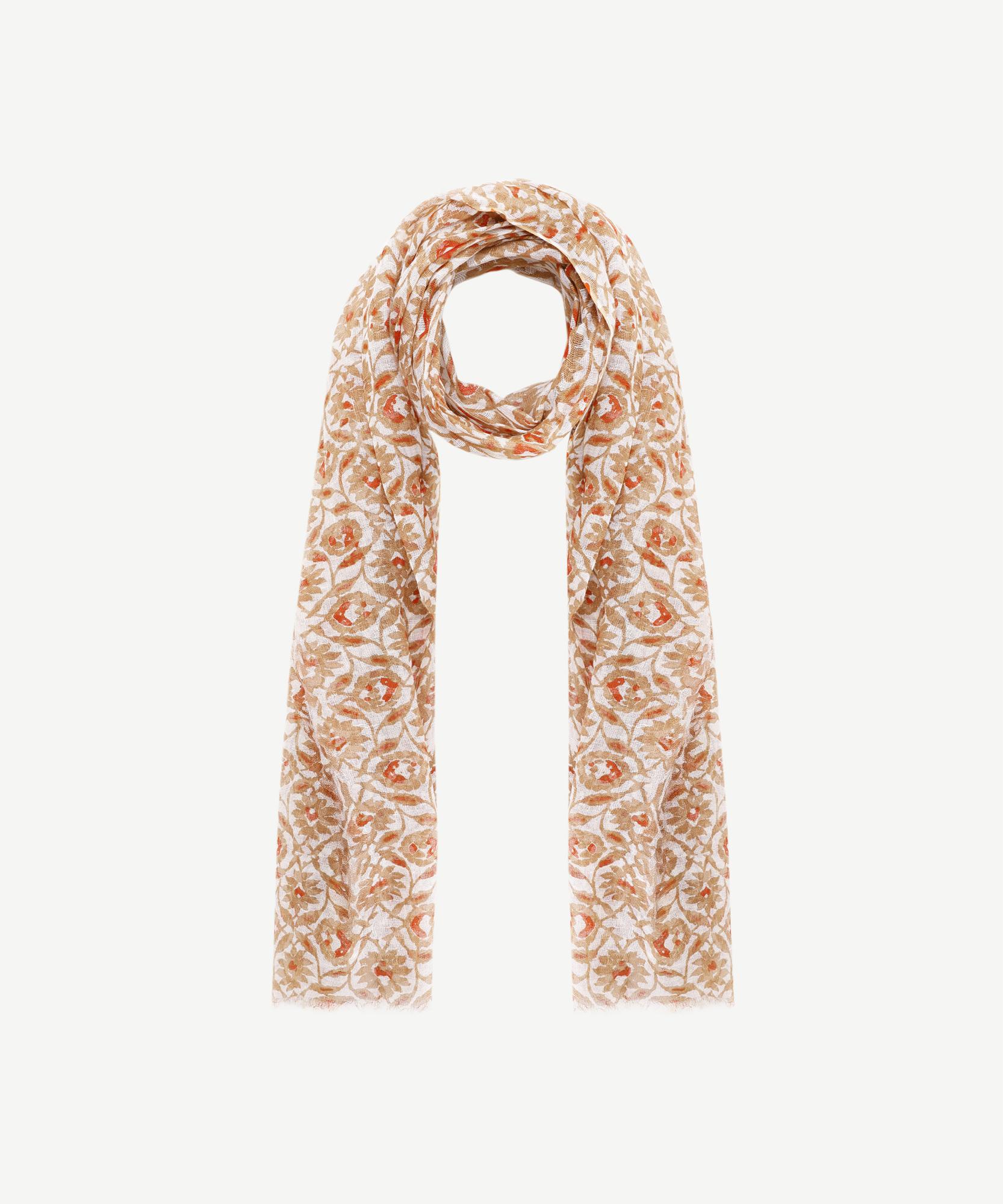  YARGICI Keten Karışımlı Çiçekli Şal