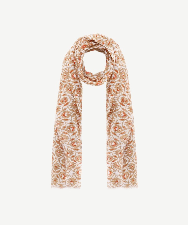  YARGICI Keten Karışımlı Çiçekli Şal