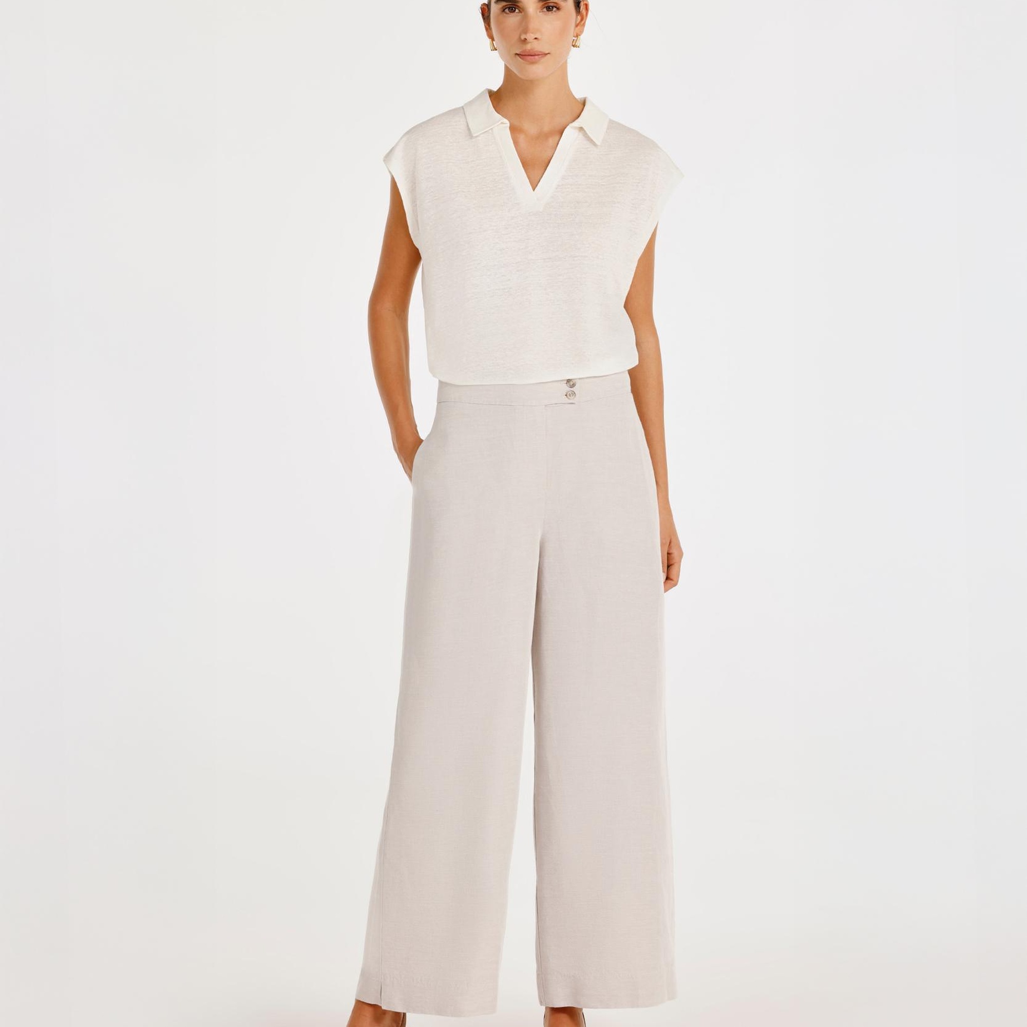 Yüksek Bel Palazzo Pantolon