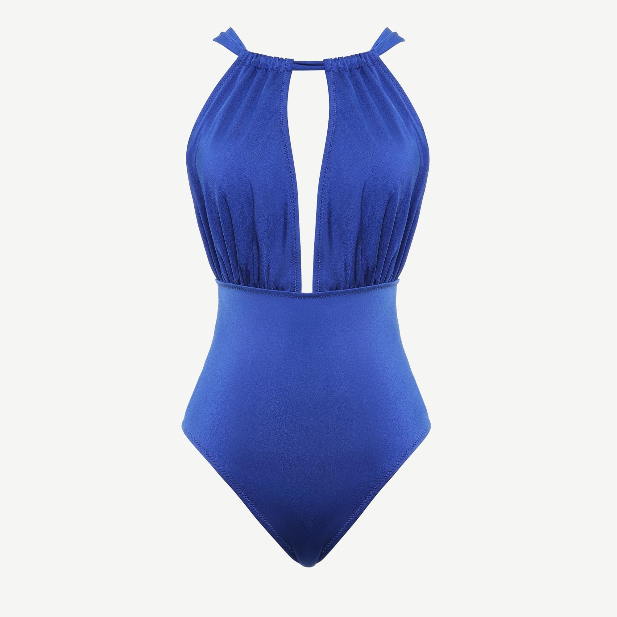 YARGICI Dik Yaka Büzgü Detaylı Mayo