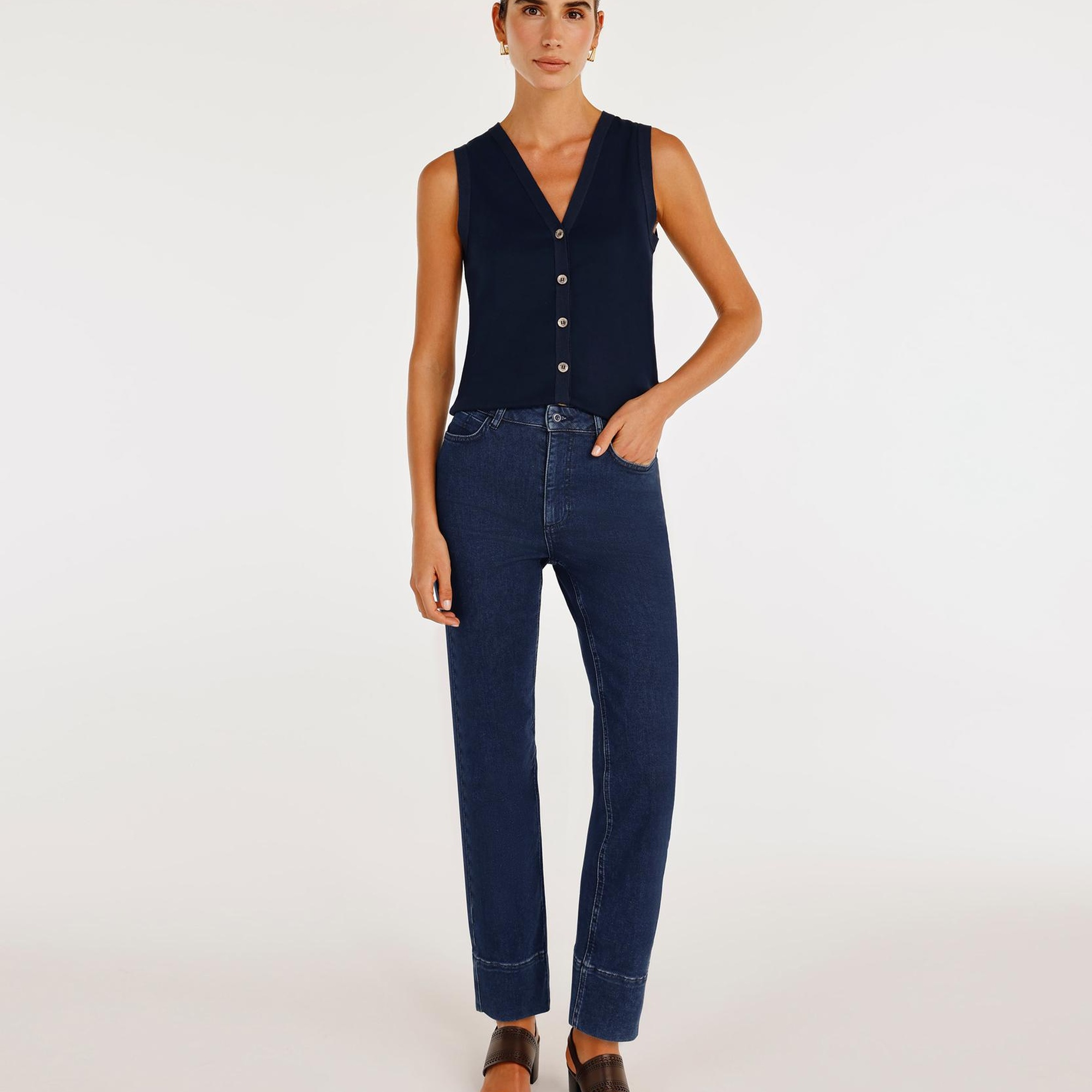 YARGICI Dikiş Detaylı Düz Kesim Pantolon