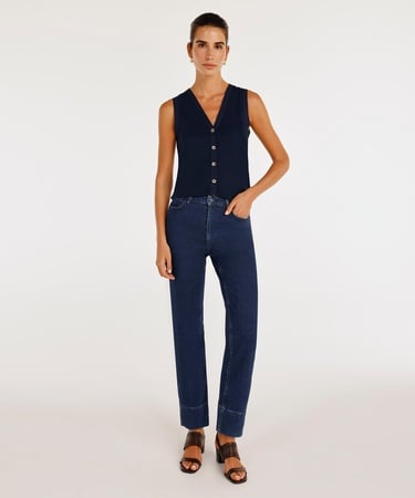  YARGICI Dikiş Detaylı Düz Kesim Pantolon